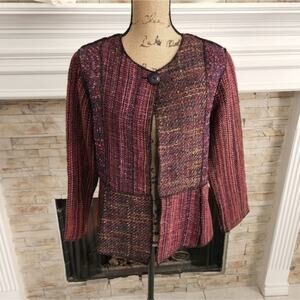 COLDWATER creek purple boulce 3/4 sleeve gorgeous jacket Size small petite